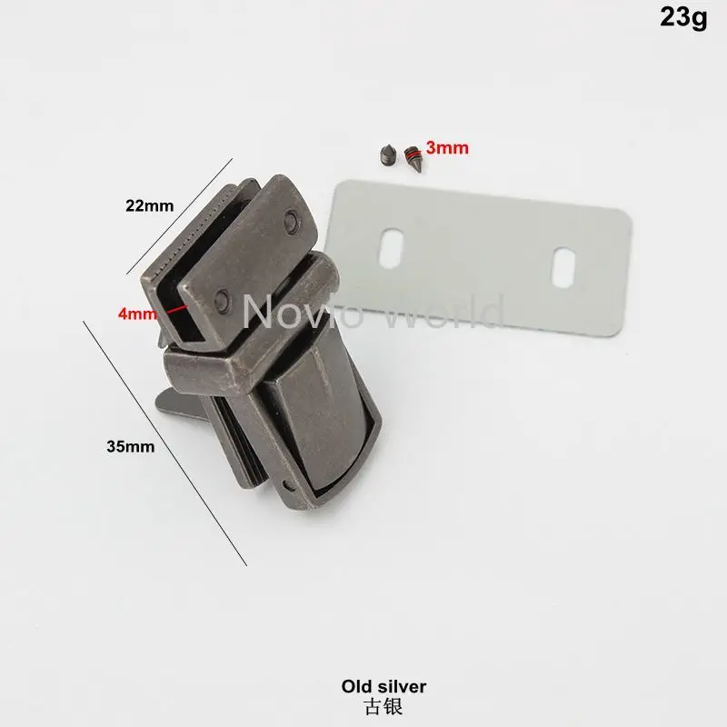 10-30 pieces 4 types Old Silver Flower Twist Turn Locks Bag Press Lock Tongue Locks For Handbags Metal