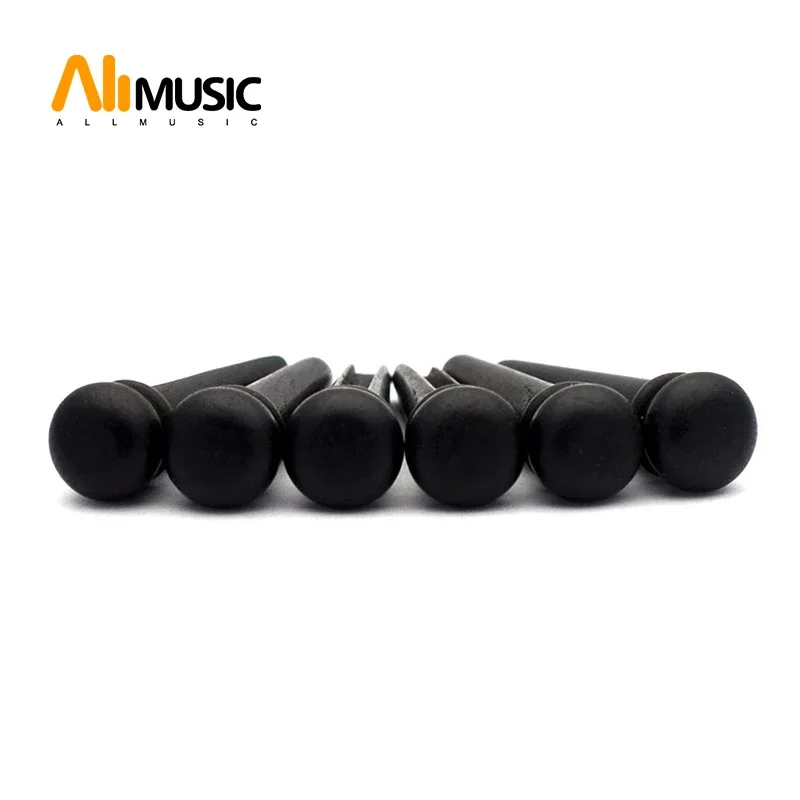 Ebony Acoustic Guitar Bridge Pins 6pcs Black Guitar Pressure String Nails Pin Parts guitar picks acoustic guitar bridge pins