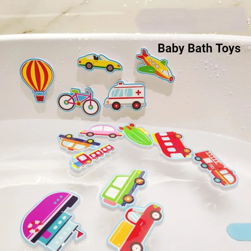 

Bath Toys Flexible Road Track Car Train Baby Toys Kids Bathroom Bathtub Soft EVA Paste Early Education DIY Sticker Puzzle Toys