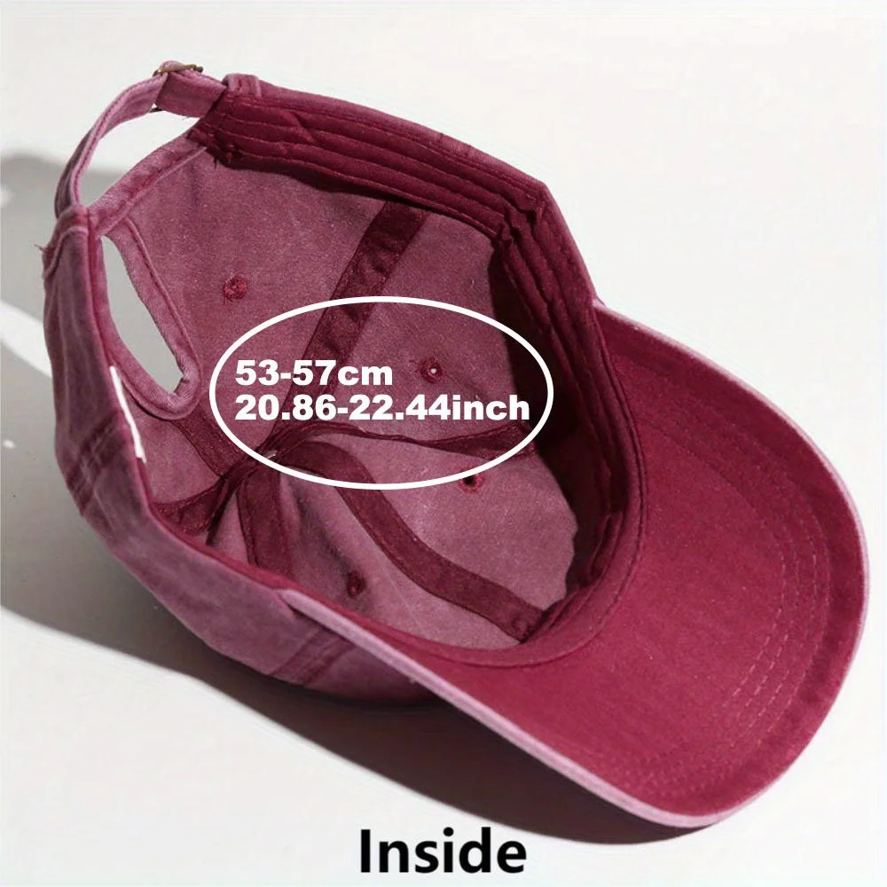 Baseball Cap Simple Washed Hole Crossing High Ponytail Hat For Women Versatile Baseball Cap Soft Top Baseball Cap