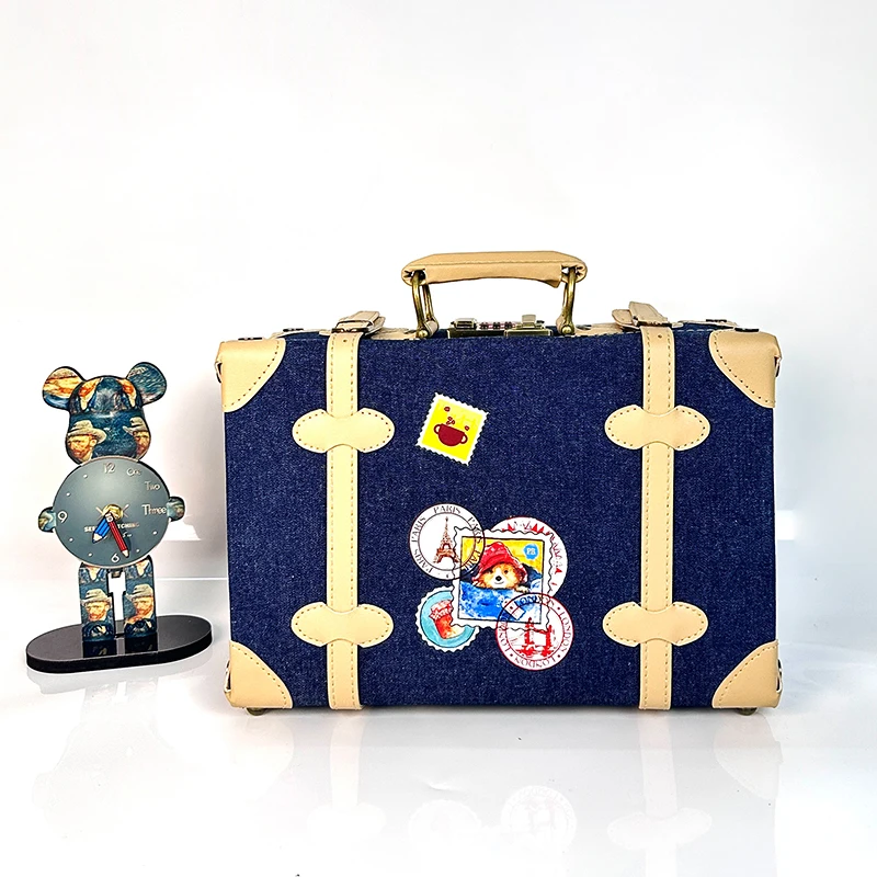 

2023 New girl Vintage Floral Rolling Luggage sets,13 inch Women Trolley Suitcase with Cosmetic case On Wheels