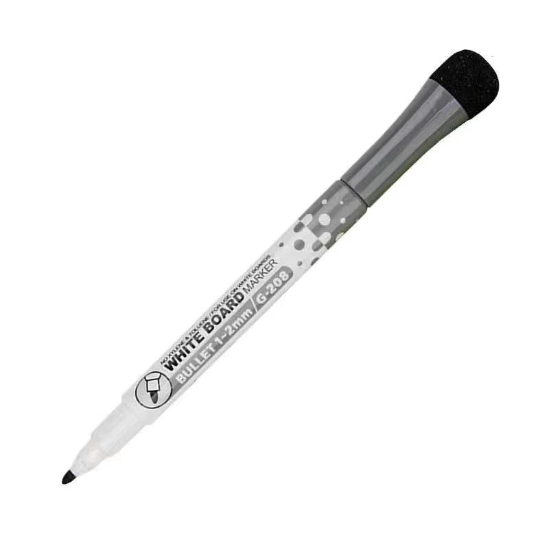 Ideas And Gifts 10-Pack Rainbow Dry Erase Markers – Black Ink With Magnetic Eraser Lid