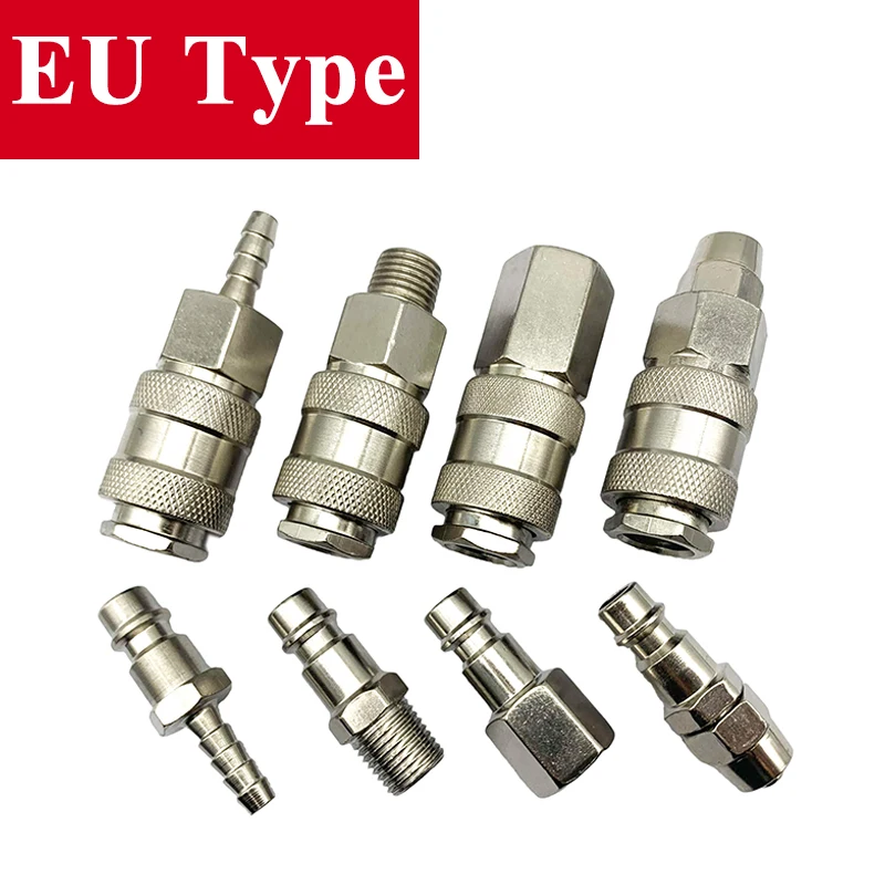 EU Air ท่อข้อต่อคอมเพรสเซอร์อุปกรณ์เสริม QUICK RELEASE FITTING มาตรฐานยุโรปตัวเชื่อมต่อนิวเมติกความเร็ว 1