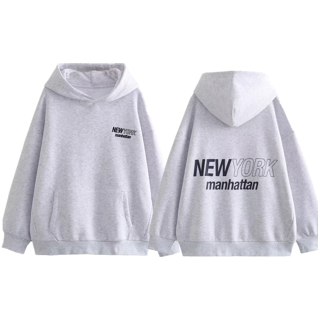 Dave&Di Autumn Winter Retro Letter Print Hooded Sweatshirt High Boyfriend Style Loose Pullover Street Sweatshirt For Women
