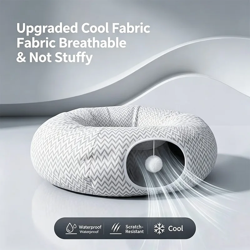 Summer Cooling Cat Tunnel For Multiple Pets Foldable And Portable_voghion.com
