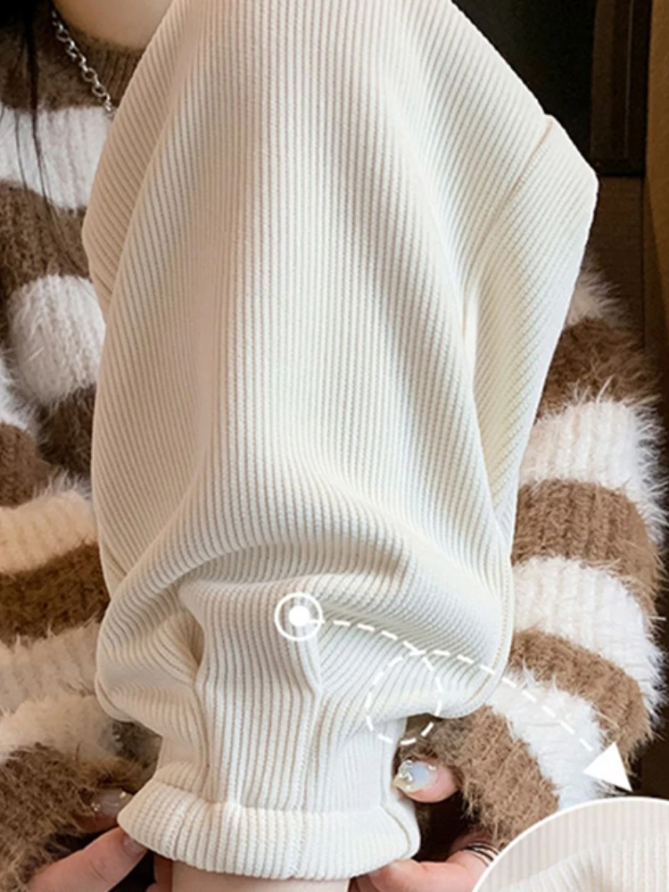 2025 Maternity Winter Belly Pants Ankle-length High Waist Thick Warm Pregnant Woman Clothes Slim Hem Pregnancy Harem Trousers 5