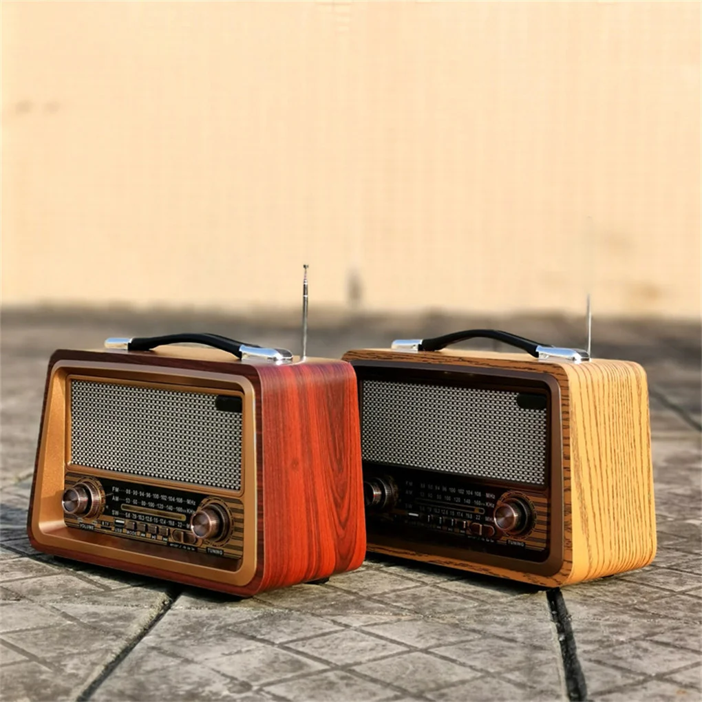 Retro Portable Radio Wireless Bluetooth-compatiable HIFI Speaker