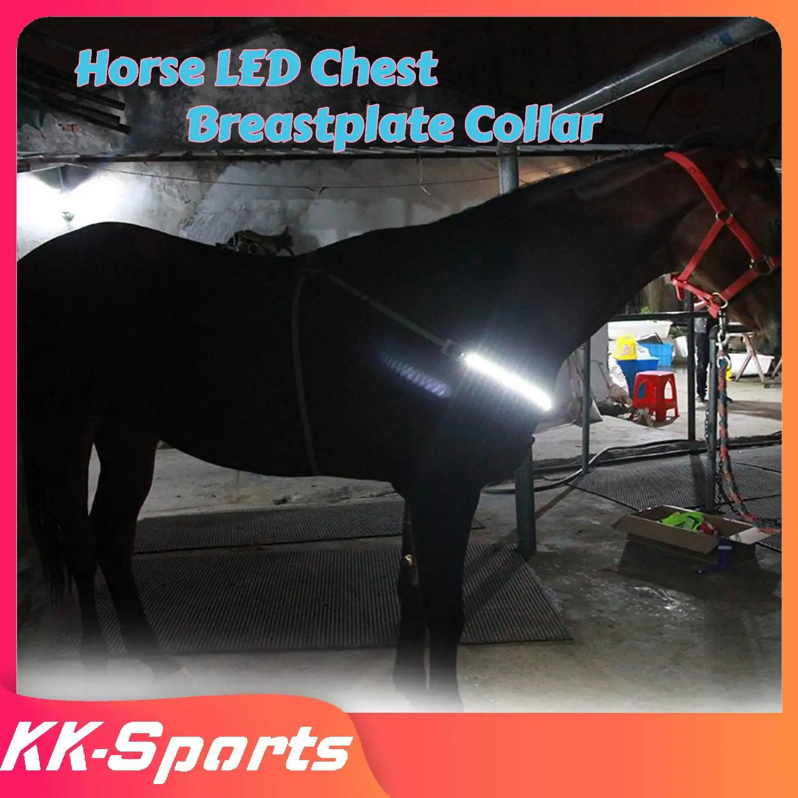 Horse LED Breastplate Collar Halter Head Harness Adjustable Reflective Equestrian Breastplate Collar Strap