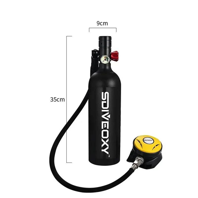 Lung Tank Diving mini underwater cylinder Scuba Oxygen 1L Cylinder Underwater Breather with Breathing Valve C Set scuba cylinder tank