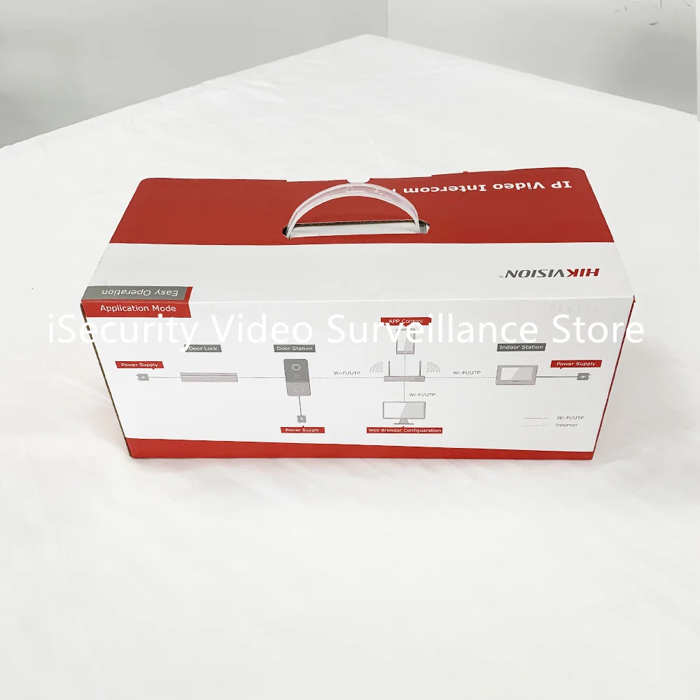 Hik IP 비디오 인터콤 키트 DS-KIS603-P(C), 7 인치 모니터 화면 DS-KH6320-WTE1 초인종 DS-KV6113-WPE1(C) 와이파이 잠금 해제 문짝