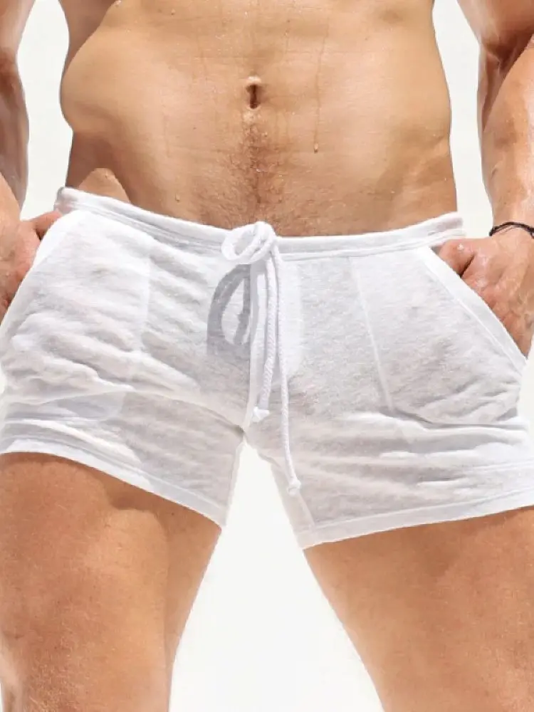 Men's Bamboo Knit Home Shorts Summer Comfortable Lounge Sleepwear Elastic Waist Casual Breathable Soft Pajama