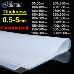 High - Temp Resistant Translucent Silicone Rubber Sheet - Food Grade Silica Gel, Multiple Thickness Options - 50x50x1mm