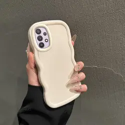 Solid Color Wave Silicone Shock - Absorbing Phone Case - Quantum 4 (White)