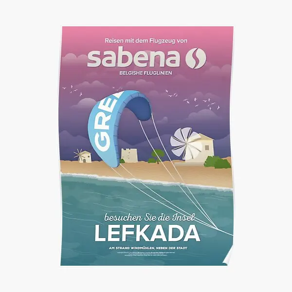 

Lefkada ветряная мельница пляж Gr плакат художественная живопись Декор Картина Декор стена для дома комнаты Современная роспись Забавный принт винтажный без рамки