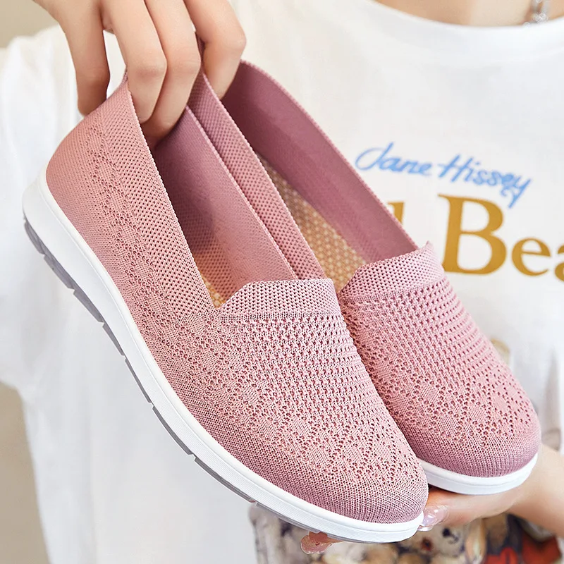

2023 New Flat Women's Casual Shoes Mesh Surface Breathable Light Mouth Comfortable Walking Shoes Women Zapatillas Deportivas