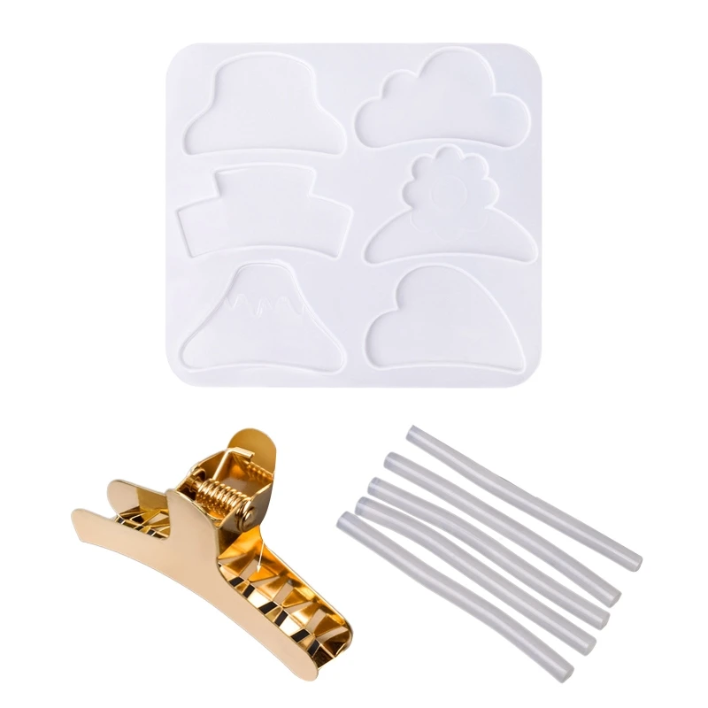 

N58F Hairpin Grasping Clip UV Crystal Epoxy Mold Hair Pin Silicone Mould DIY Crafts Jewelry Casting Tools