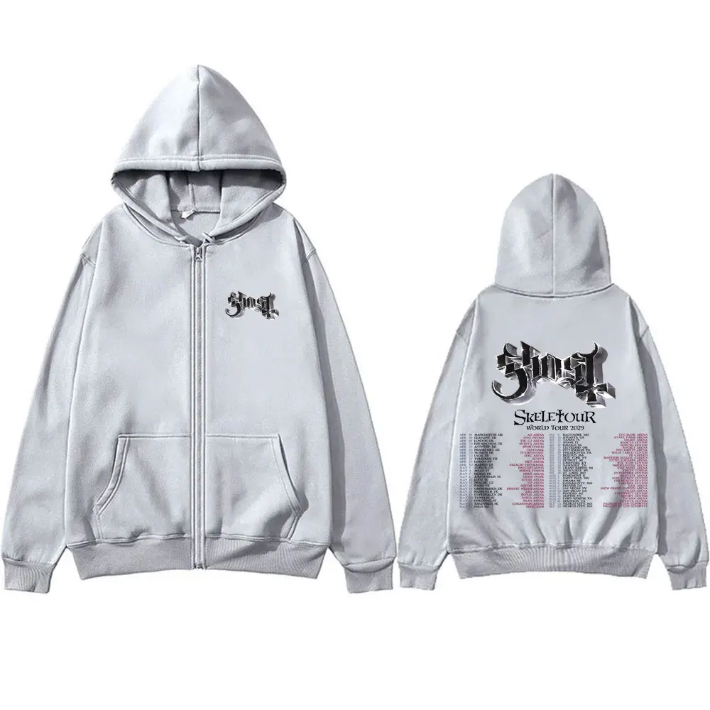 Ghost Band Skeletour World Tour 2025 Zipper Hoodie Men