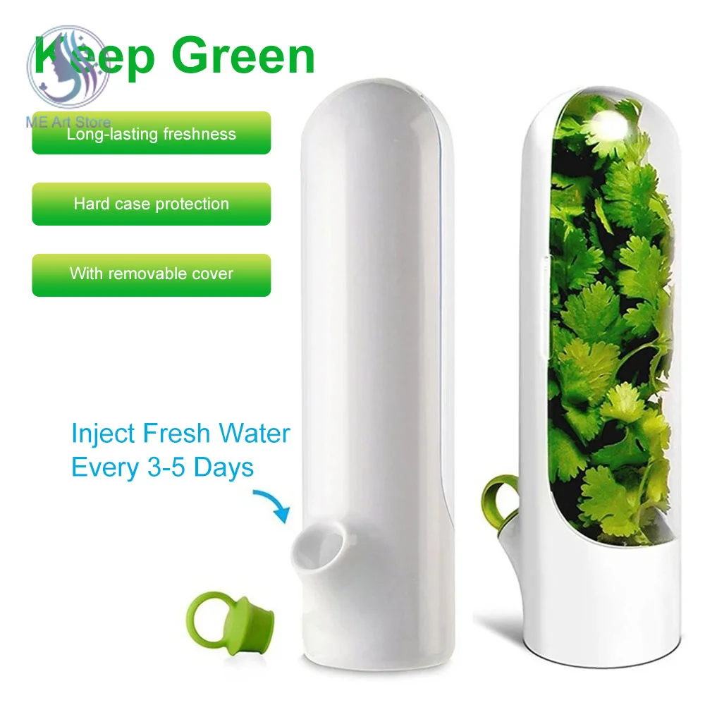 Herb Storage Capsule Case Fresh-Keeping Box Cup Type Food Storage Container Vegetable Preservation Bottle Kitchen Accessories