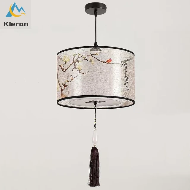 Lampadario a LED in tessuto moderno nordico, soggiorno, camera da letto, KTV, lampada a sospensione da comodino, decorazione della stanza, lampada a sospensione in stile cinese 5