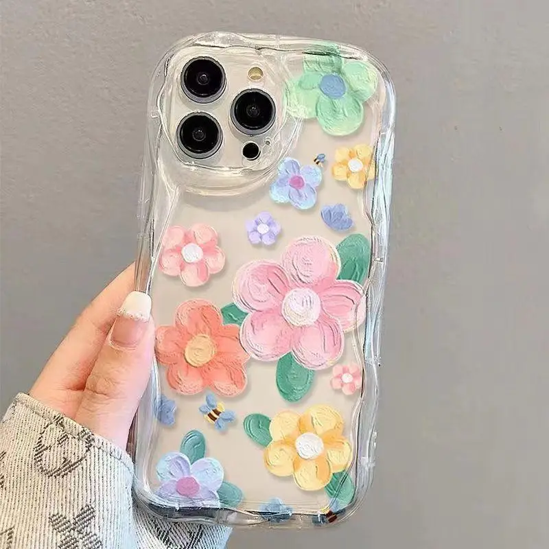 Clear Floral Tulip Phone Case with Small Flower Design