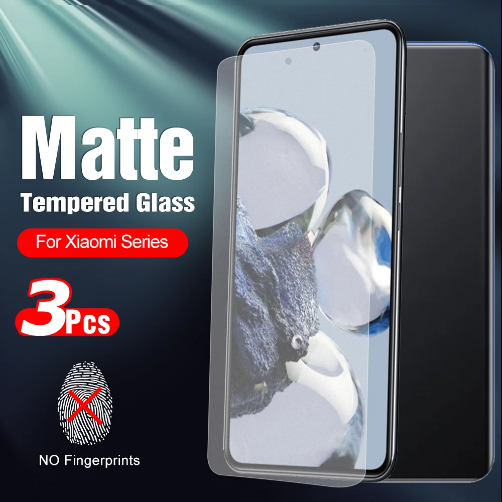 3pcs Glass For Xiaomi 12t Pro Matte Frosted Tempered Glass Screen