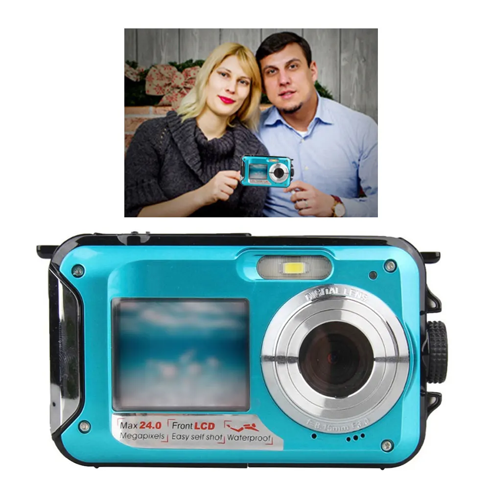 48MP Underwater Waterproof 2.7K Digital Camera Dual-screen Camera Suitable for Snorkeling Swimming Surfing and Drifting