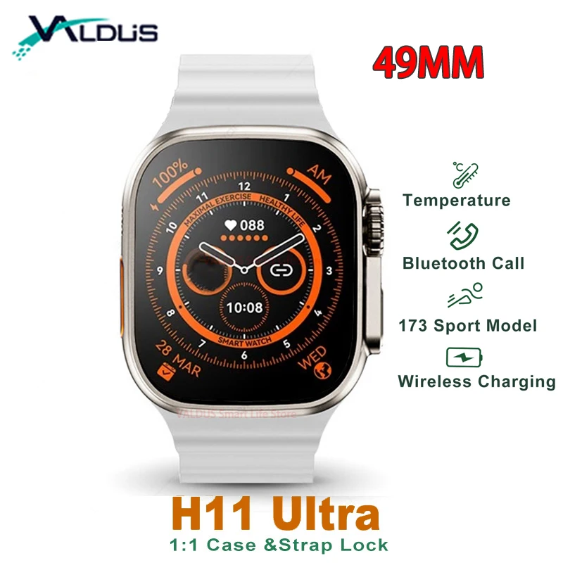 Smart watch h11 ultra 1 1 case real screw 49mm iwo series 8 bluetooth