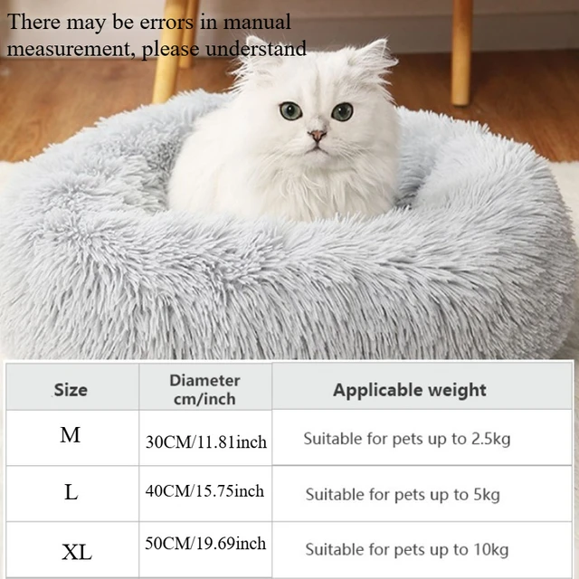 1PC comfortable striped plush pet bed, suitable for cats and dogs,warm,deep sleep round nest,filling,gray,soft,indoor 5