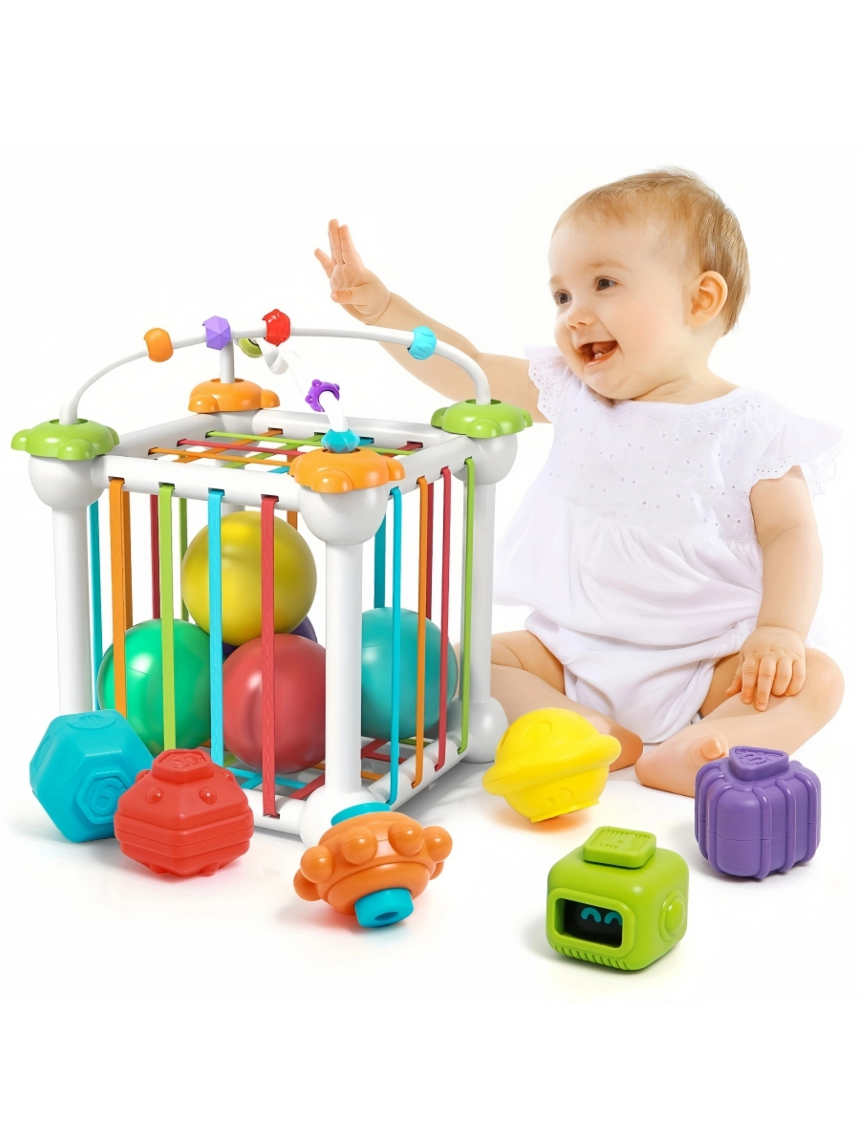 Shape Classification Cube Toy For 6 Months+ Baby, Sensory Toy For 12 Months Baby, Montessori Toddler Toy For 1-2 Years Old Baby,