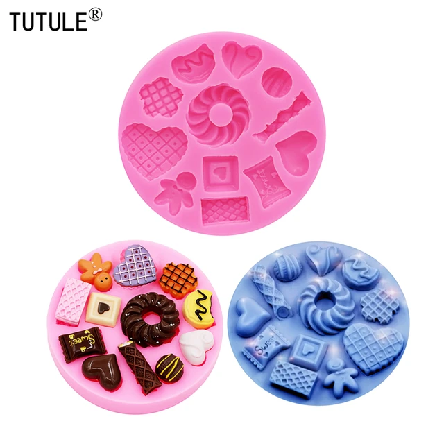 diy Keychain Jewellery Epoxy clay mould Silicone Chocolate Biscuit