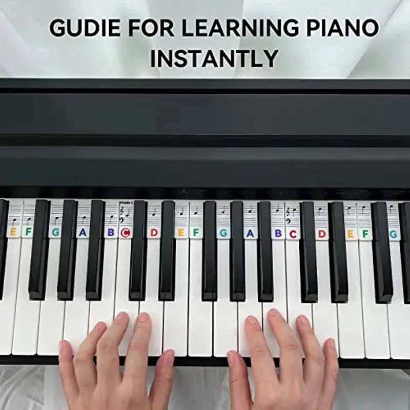 Reusable Silicone Piano Keyboard Note Labels-Perfect for Kids & Beginners Learning Piano Notes 1PC piano keyboard stickers