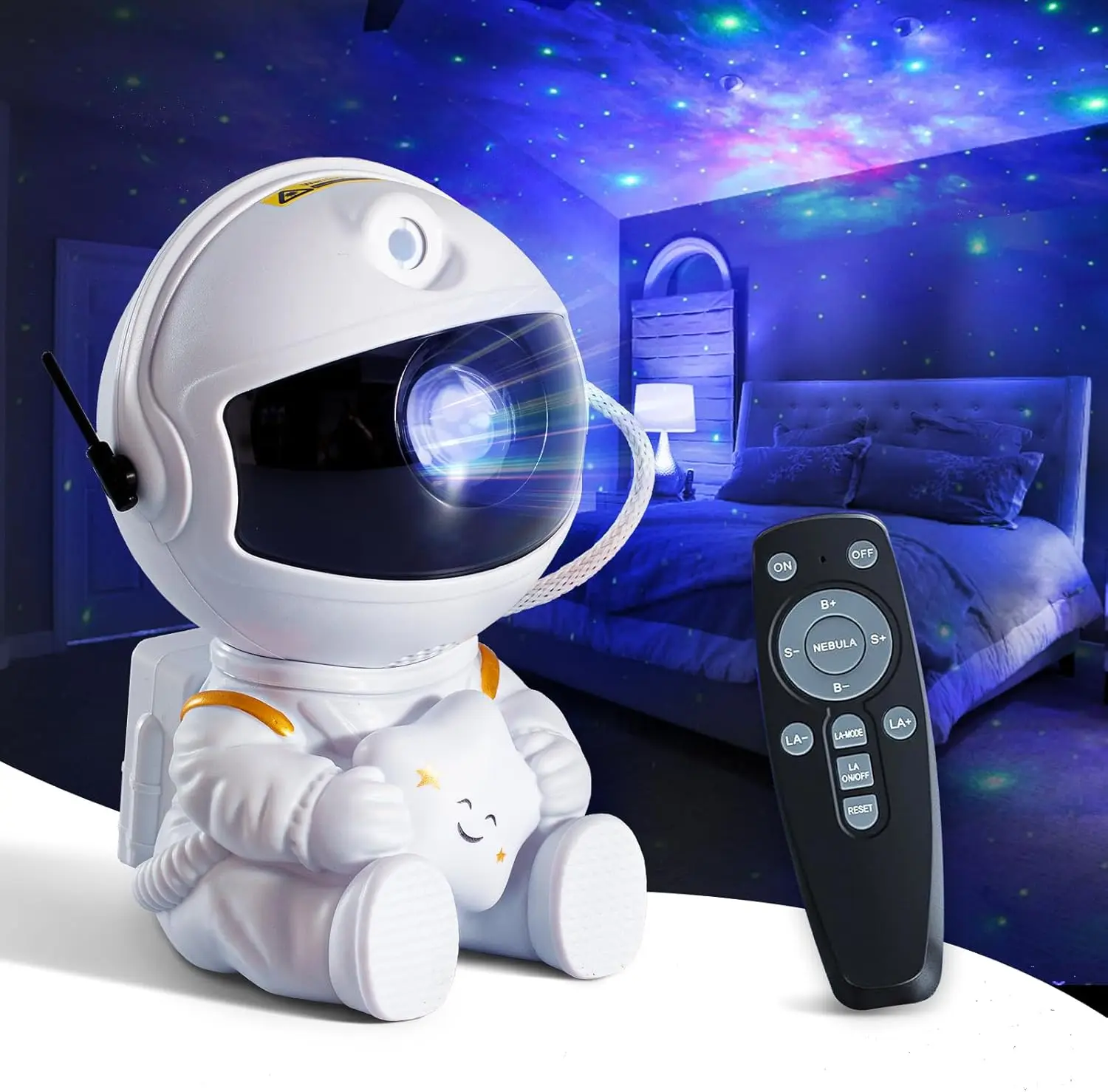 Astronaut Galaxy Projector, Star Projector Galaxy Light, Night Light for Kids, Nebula Ceiling LED Lamp, Room Decor, with Timer