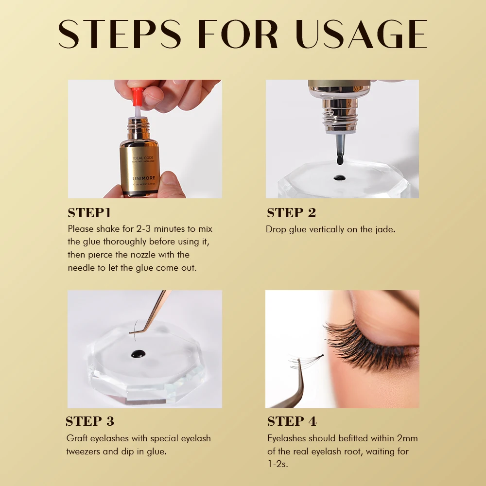 Eyelash Glue Unimore 5ml Lash Extension Glue Professional Eyelash Adhesive 0.5S Fast Dry Eyelash Gule Waterproof Supplies Extensions