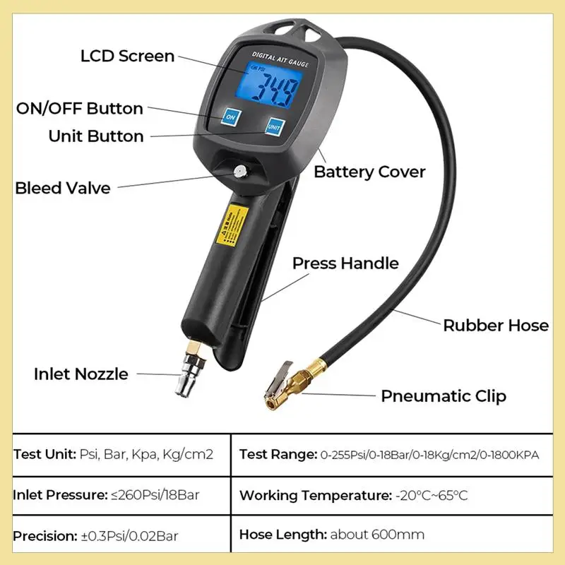 Tire Pressure Gauge Auto Accessories High-Precision Monitoring Inflation Universal Car Tire Manometro