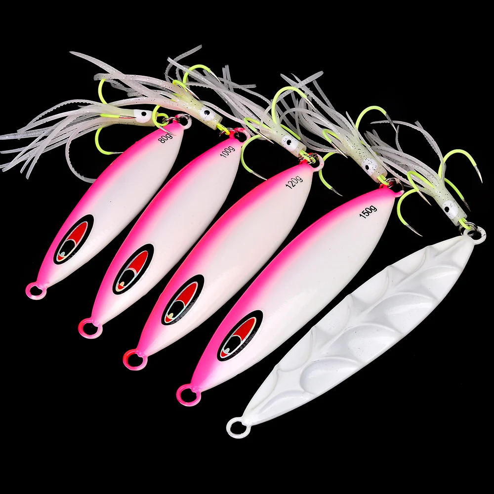 Proberos schnell sinkender Köder zum Tiefsee-Nachtangeln, leuchtender Metall-Jig-Angelköder, 80 g/100 g/120 g/150 g/200 g/250 g/300 g – Detail 7