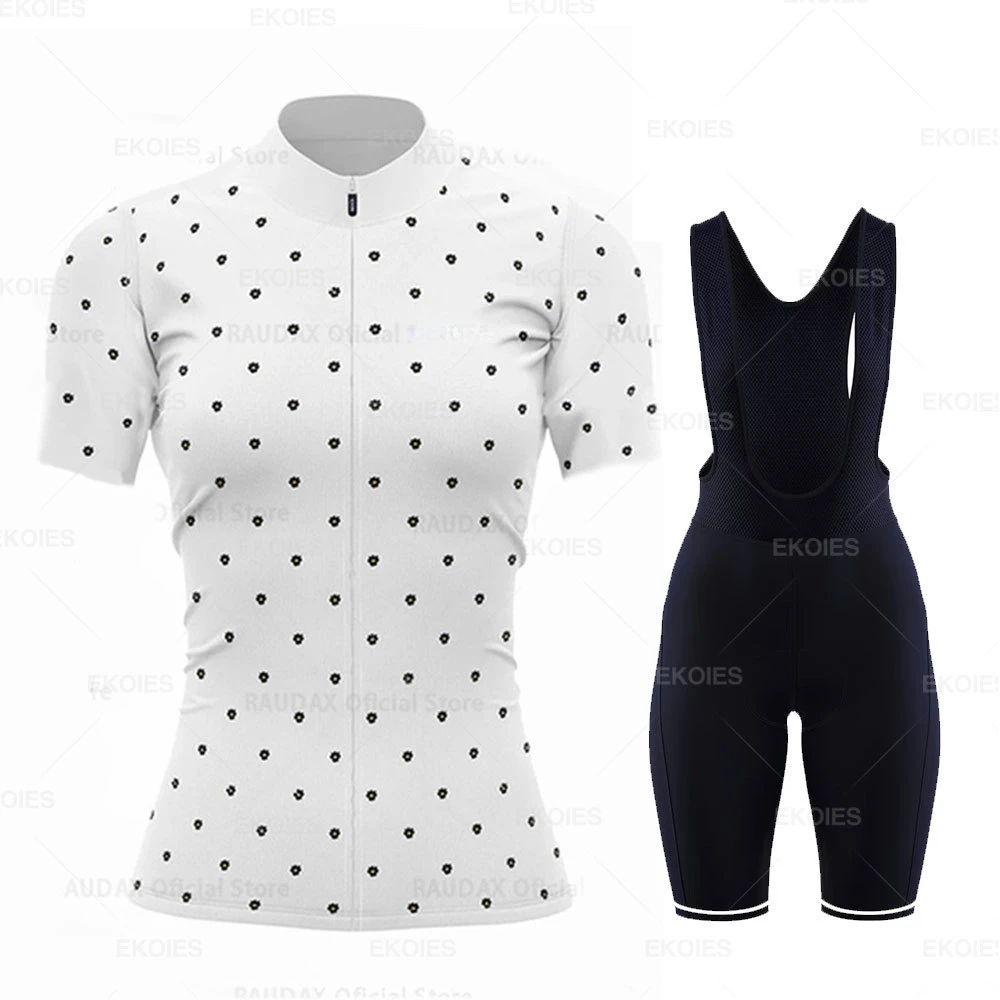 Women Cycling Jersey Bib Pant Set Summer