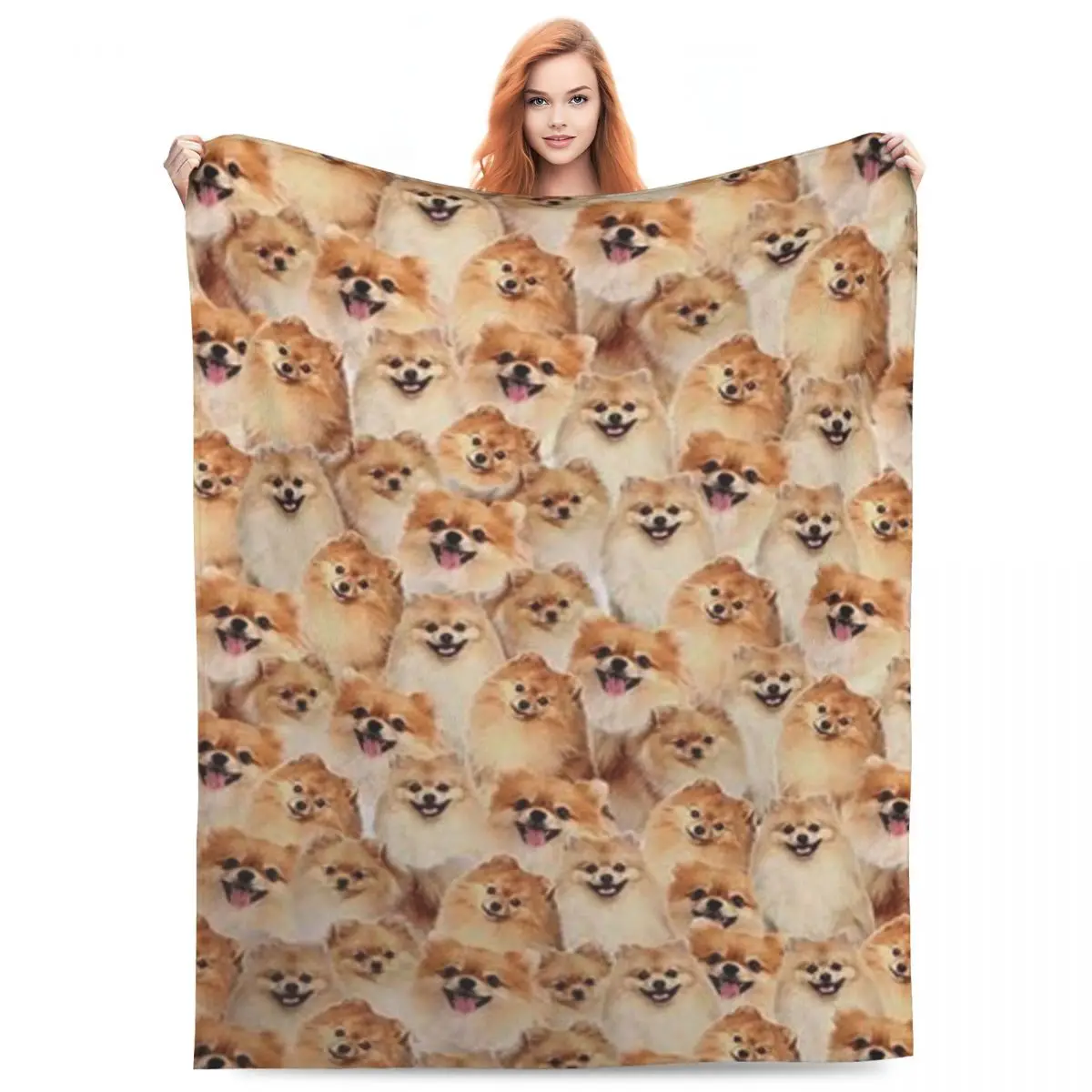Coperta Pomeranian Pet Dog Picnic Flanella Coperta Da Tiro Morbida E Durevole Camera Da Letto Design Copriletto Regalo Di Compleanno