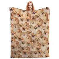Pomeranian Blanket Pet Dog Picnic Flannel Throw Blanket Soft Durable Bedroom Design Bedspread Birthday Present 1