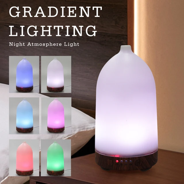 100ML Essential Oil Diffuser Desktop Ultrasonic Air Humidifier Home Fragrance Aroma Diffuser with 7 LED Color Changing Light 5