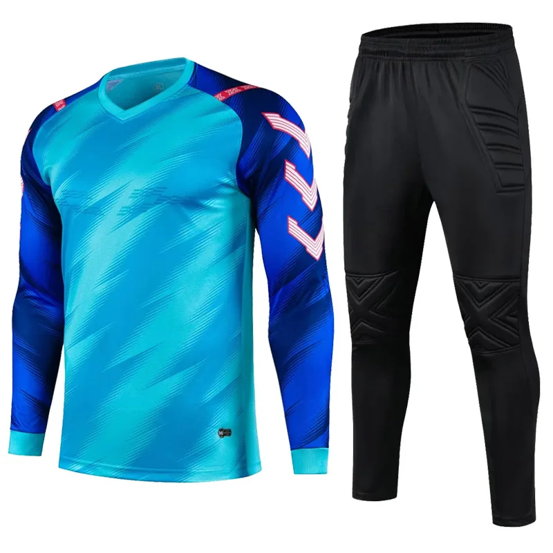 New Men Kid Soccer Goalkeeper Uniform Protective Sponge Long Sleeve Football Training Goalkeeper Top Soccer Jersey Pants football uniform sports uniform sets