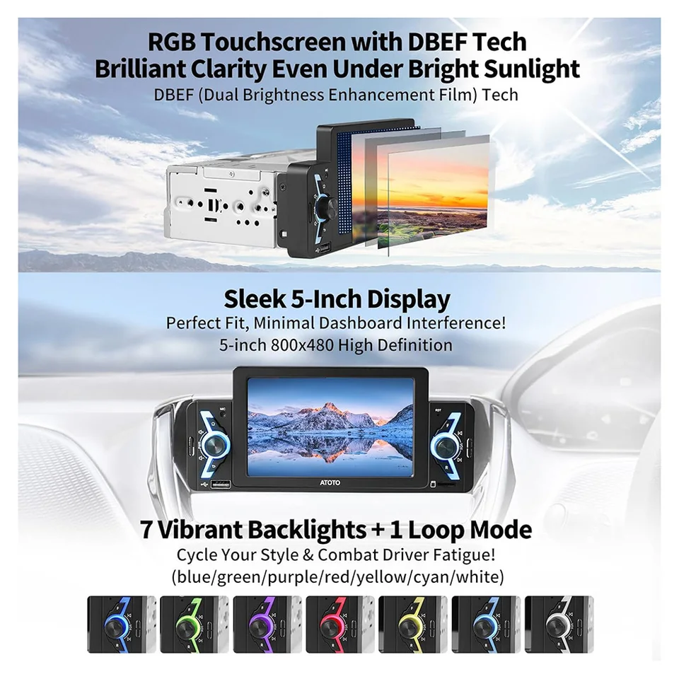 ATOTO-ワイヤレスカーラジオ,Bluetoothヘッドユニット,Apple CarPlay