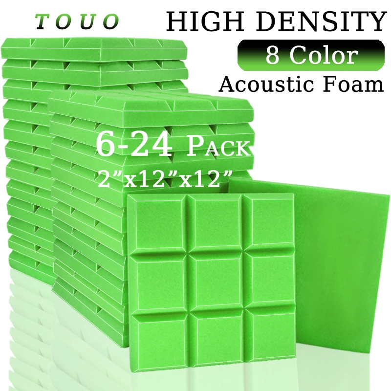 

TOUO High Density Acoustic Insulation Foams 6 12 24 Pcs Sound absorbing Foam Home Studio Wall soundproofing KTV Room Door seal