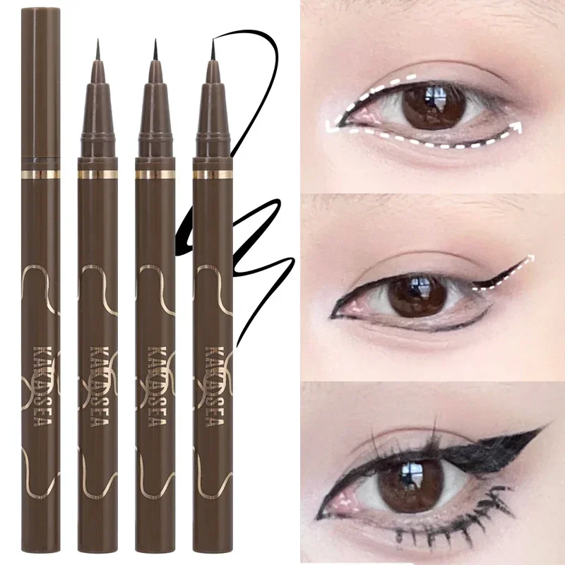 Quick Dry Matte Liquid Eyeliner Pen Makeup Waterproof Lasting Smooth Black Brown Lying Silkworm Lower Eyelash Pencil Cosmetics