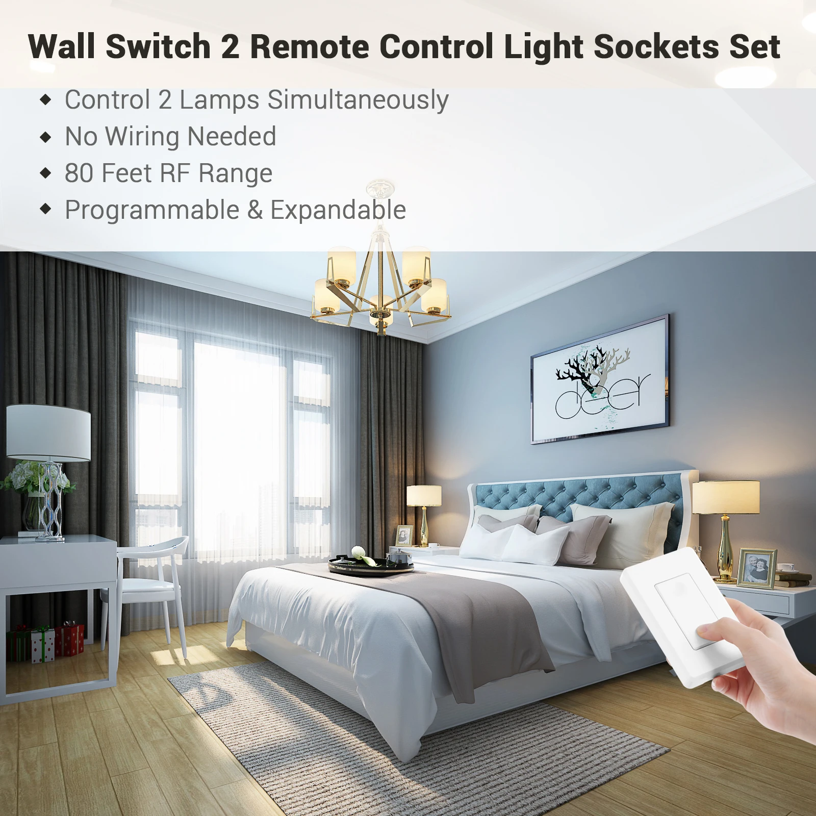 DEWENWILS Remote Control Light Socket, Wireless Remote Light Bulbs