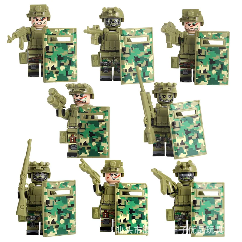Geister-SWAT-Schild-Waffen-Wolf-Krieger-Spezialeinheiten-Bausteine-Puzzle-Bausteine-Spielzeug – Detail 2