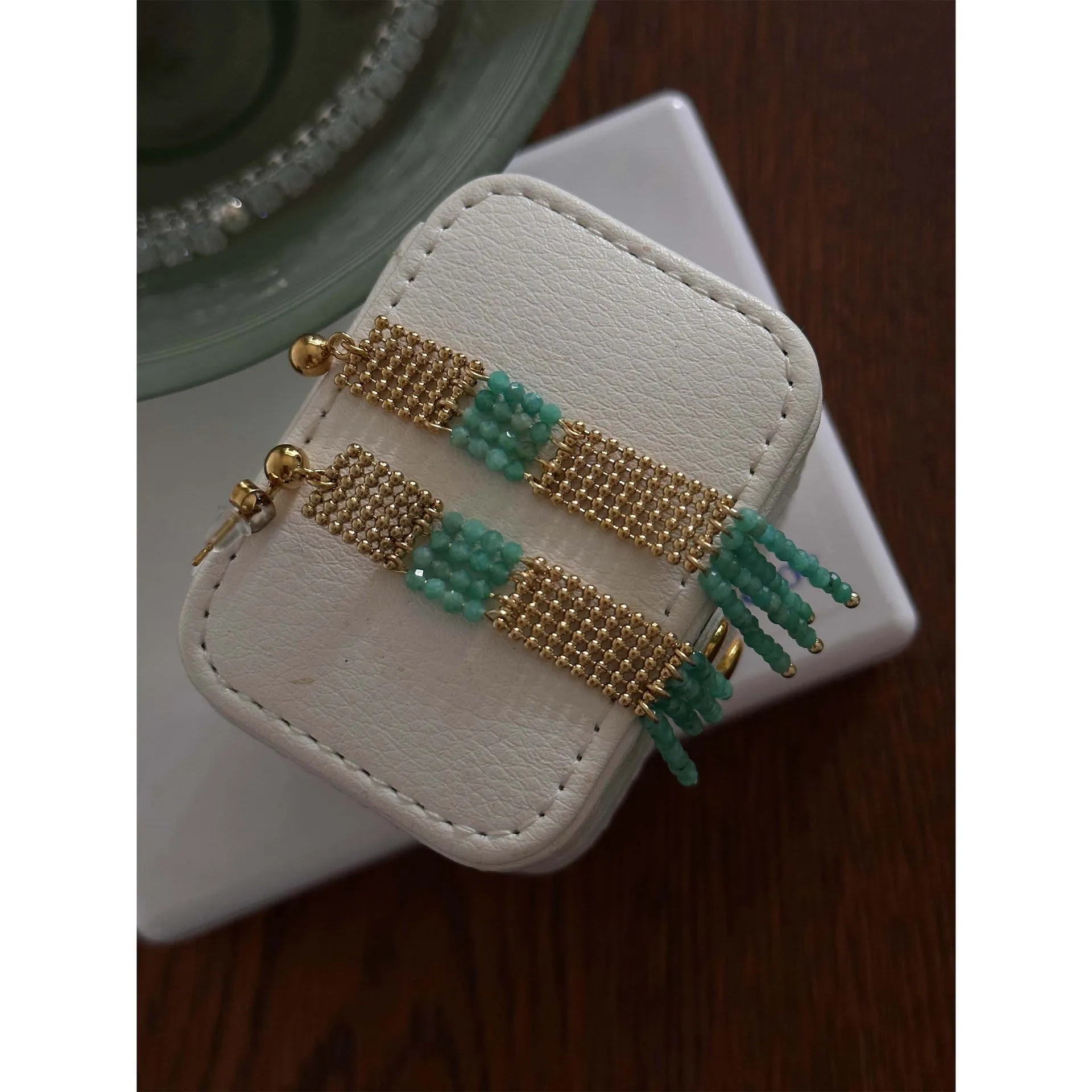 Женское платье ручной работы во французском стиле, зеленые серьги с кисточками, новое Летнее Длинное украшение Женское платье ручной работы во французском стиле, зеленые серьги с кисточками, новое Летнее Длинное украшение