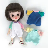 New Ob11 Bjd Doll Patchwork Color Clothes Jumpsuit Doll Pajamas For Nendoroids, Ob11,Obitsu 11,Molly,Gsc,1/12 Bjd Doll 1