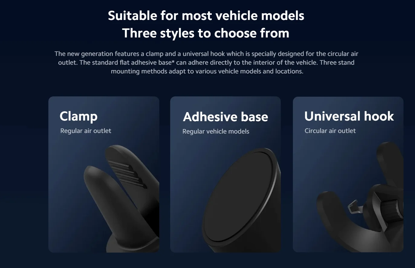 شاحن سيارة لاسلكي من Xiaomi، شاحن سيارة برو، حامل...