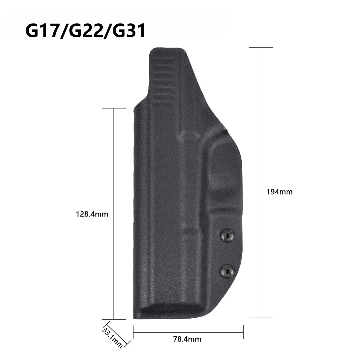 Kydex Inside Waistband Concealed Carry Holster for Glock and CZ Pistols