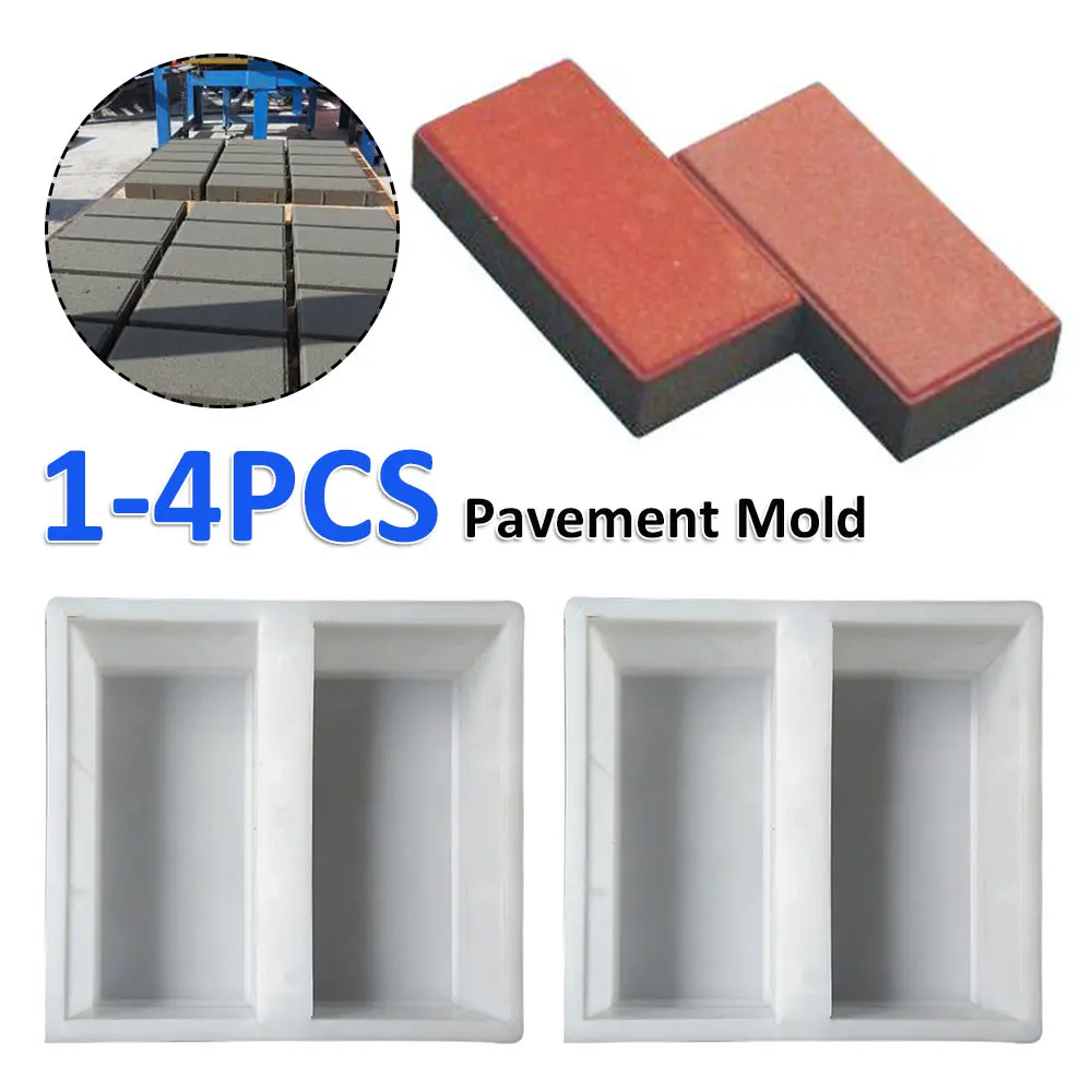 Brick Stone Mold 1-4PCS for Garden Pavement Courtyard Walkway Path Concrete DIY Paving Cement Road Brick for Garden Decor